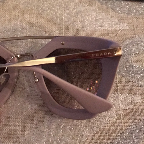 Prada Purple Sunglasses with Gold Accents - Picture 3 of 5